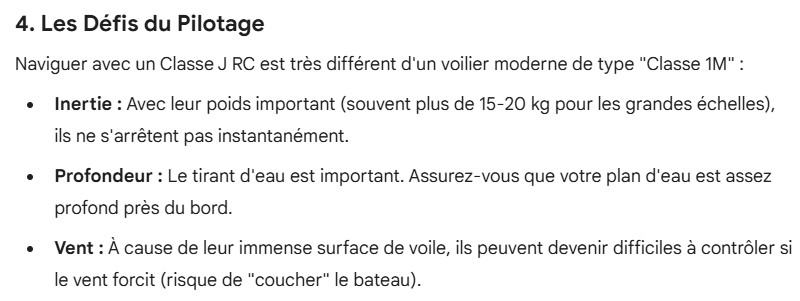 Pilotage d'un classe J